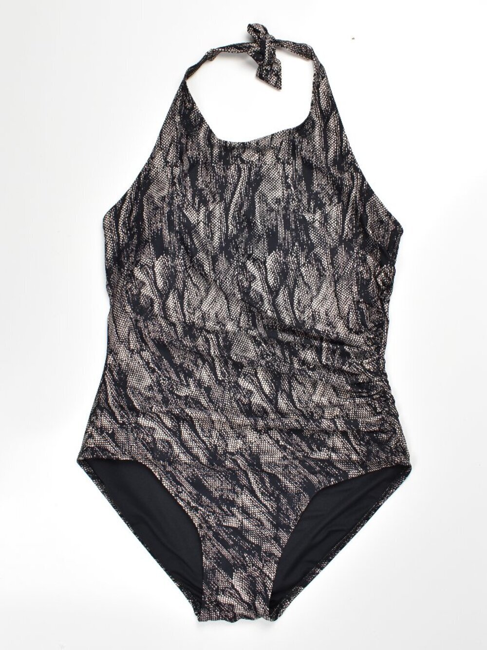 Calvin Klein Women's Snakeskin High Neck Halter Swimsuit - 16